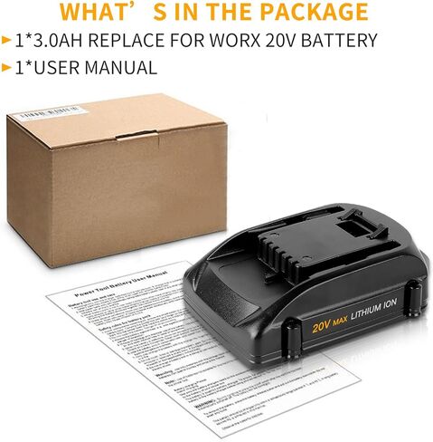 Ibanti 1PACK 3.0Ah WA3520 استبدال بطارية ليثيوم Worx 20 فولت متوافقة مع بطارية Worx 20V WA3525 WG151s WG155s WG251s WG255s WG540s WG545s WG890 WG891 أدوات كهربائية لاسلكية in Kuwait