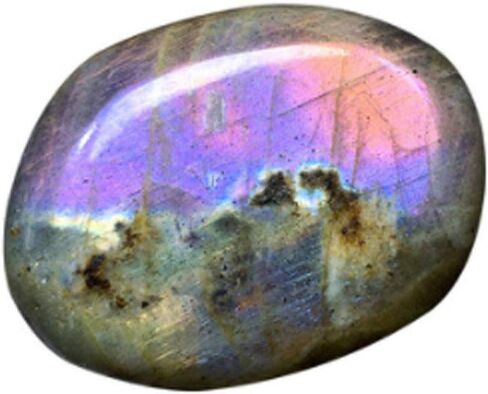 Natural Labradorite Palm Stone Worry Stones Purple Flash Irregular Sphere Healing Crystal Quartz Gemstone Pocket Stone for Reiki Chakra Balancing Decoration (Purple Flash Labradorite 20-50Grams) in Saudi Arabia