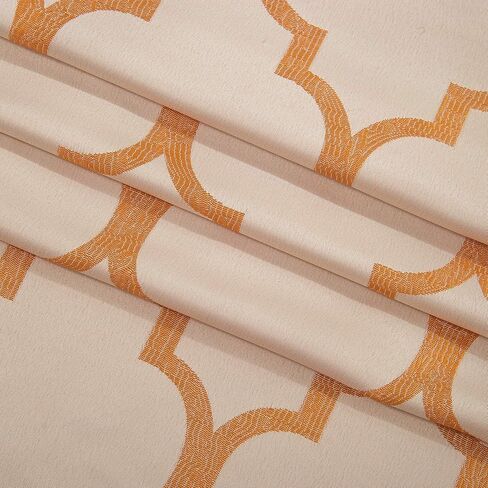 ستائر أنيقة من قماش الجاكار ذو مظهر أنيق مريح مع ستارة قصيرة مثبتة بطوية، مع جيب قضيب للمطبخ، غرفة النوم وغرفة المعيشة (137.16 سم × 213.36 سم، مجموعة من 2)، بيج in Kuwait