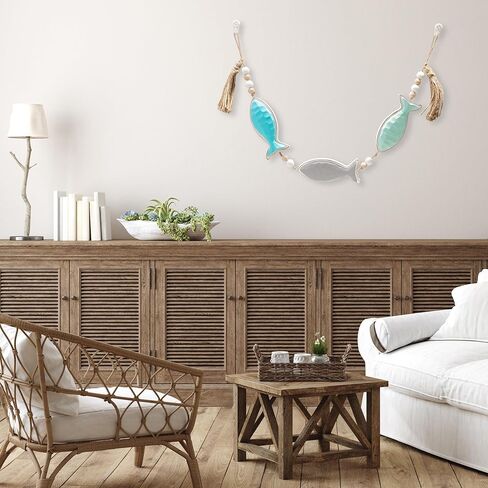 ديكور جدار سمكة خشبي عتيق، ديكور منزل البحيرة البحرية، سمك خشبي بحري، جدار معلق فني، ديكور الأسماك الساحلية، ديكور تحت عنوان البحيرة، ديكورات الأسماك البحرية للمنزل، غرفة نوم الحمام، منزل البحيرة (أ) in Kuwait