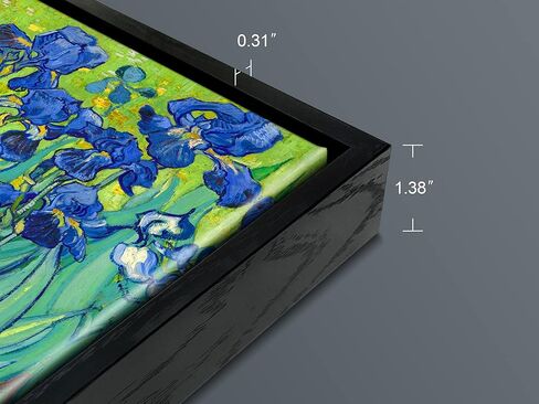 Wieco Art Irises حديث ممتد ومؤطر بطباعة قماشية جيكلي من الزهور الشهيرة من Van Gogh لوحات زيتية مستنسخة صور فنية على قماش جدار الفن لديكورات المنزل في غرفة النوم in Kuwait