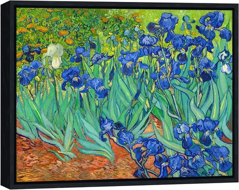Wieco Art Irises حديث ممتد ومؤطر بطباعة قماشية جيكلي من الزهور الشهيرة من Van Gogh لوحات زيتية مستنسخة صور فنية على قماش جدار الفن لديكورات المنزل في غرفة النوم in Kuwait