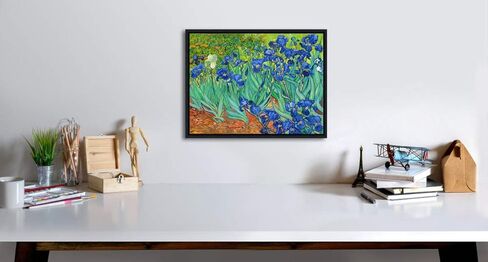 Wieco Art Irises حديث ممتد ومؤطر بطباعة قماشية جيكلي من الزهور الشهيرة من Van Gogh لوحات زيتية مستنسخة صور فنية على قماش جدار الفن لديكورات المنزل في غرفة النوم in Kuwait