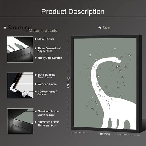 Handmade Minimalist Dinosaur Canvas Wall Art 3 Piece 12x16in, Abstract T-Rex Boys Room Aesthetic Posters, Animal Triceratops Brachiosaurus Print Painting Decor for Kids Toddler Nursery Unframed in Saudi Arabia