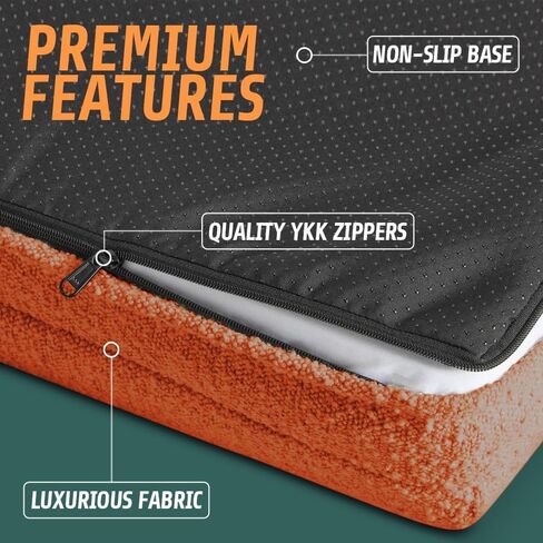 Dazy Dog Orthopedic Dog Bed - Water Resistant & Washable Pet Bed for Small, Medium, and Large Dogs - Memory Foam Calming Dog Bed with Comfort for Arthritis Pain Relief - (Small, Boucle Forest Green) in Saudi Arabia