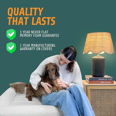 Dazy Dog Orthopedic Dog Bed - Water Resistant & Washable Pet Bed for Small, Medium, and Large Dogs - Memory Foam Calming Dog Bed with Comfort for Arthritis Pain Relief - (Small, Boucle Forest Green) in Saudi Arabia