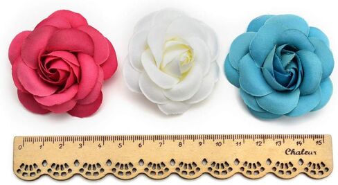 رؤوس زهور وهمية من YIWUDIANMZ بالجملة بالجملة للحرف اليدوية من الحرير الاصطناعي وزهور الشاي الوردي لتزيين الزفاف DIY صندوق هدايا إكليل القصاصات وحرف يدوية وزهور وهمية 20 قطعة 5 سم (ملونة) in Kuwait