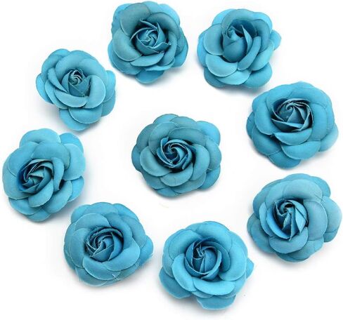 رؤوس زهور وهمية من YIWUDIANMZ بالجملة بالجملة للحرف اليدوية من الحرير الاصطناعي وزهور الشاي الوردي لتزيين الزفاف DIY صندوق هدايا إكليل القصاصات وحرف يدوية وزهور وهمية 20 قطعة 5 سم (ملونة) in Kuwait