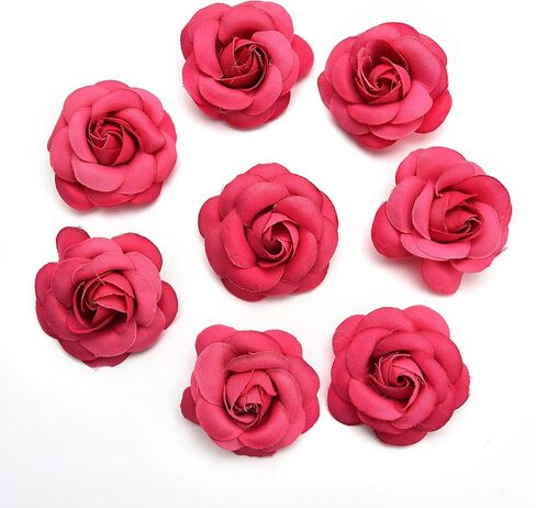 رؤوس زهور وهمية من YIWUDIANMZ بالجملة بالجملة للحرف اليدوية من الحرير الاصطناعي وزهور الشاي الوردي لتزيين الزفاف DIY صندوق هدايا إكليل القصاصات وحرف يدوية وزهور وهمية 20 قطعة 5 سم (ملونة) in Kuwait