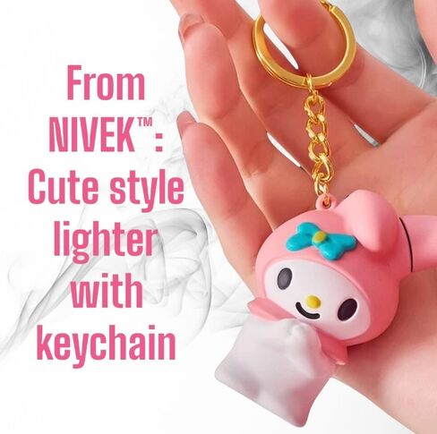 NIVEK My Melody Lighter Pink Flame Kawaii Cool Lighters Rabbit Bunny Japanese Character Y2K Anime Pocket Sized Kitty Cat (Pink) in Kuwait