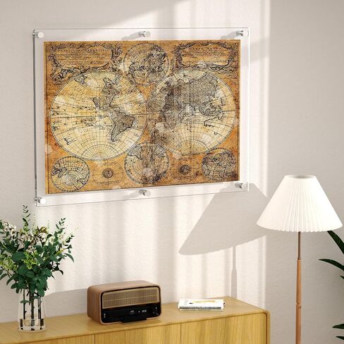 إطار صورة عائم كبير من الأكريليك من AITEE مقاس 16×20، إطار صورة شفاف مثبت على الحائط، عرض إطارات الصور للمكتب/المنزل/غرفة المعيشة، حجم الإطار الكامل 18.5×22.5. in Saudi Arabia