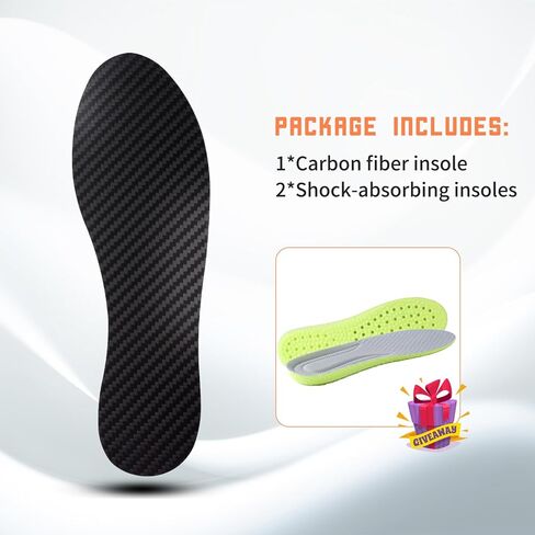 Carbon Fiber Insole for Men Women Rigid Carbon Fiber Shoe Insert Carbon Fiber Foot Plate for Hallux Rigidus Limitus, Turf Toe (9.85" / 250mm - Men's 7.5 / Women's Size 8.5, 1 Pc) in Saudi Arabia