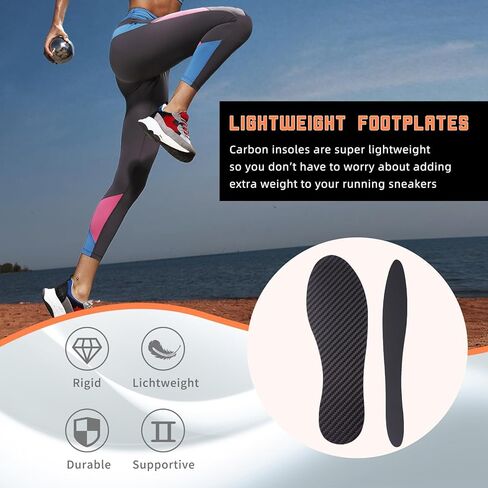 Carbon Fiber Insole for Men Women Rigid Carbon Fiber Shoe Insert Carbon Fiber Foot Plate for Hallux Rigidus Limitus, Turf Toe (9.85" / 250mm - Men's 7.5 / Women's Size 8.5, 1 Pc) in Saudi Arabia