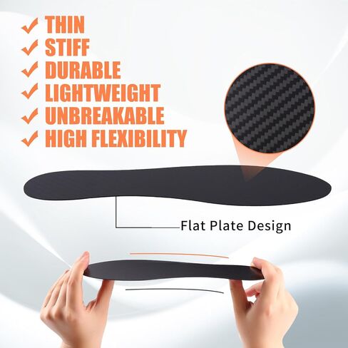 Carbon Fiber Insole for Men Women Rigid Carbon Fiber Shoe Insert Carbon Fiber Foot Plate for Hallux Rigidus Limitus, Turf Toe (9.85" / 250mm - Men's 7.5 / Women's Size 8.5, 1 Pc) in Saudi Arabia