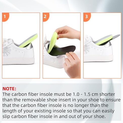 Carbon Fiber Insole for Men Women Rigid Carbon Fiber Shoe Insert Carbon Fiber Foot Plate for Hallux Rigidus Limitus, Turf Toe (9.85" / 250mm - Men's 7.5 / Women's Size 8.5, 1 Pc) in Saudi Arabia