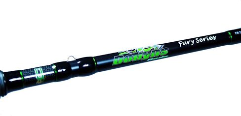 Dobyns Rods Fury Series 6’6" Casting Fishing Rod | FR663C | Med-Heavy Fast Action | Modulus Graphite Blank with Kevlar Wrapping | Fuji Reel Seats | Baitcasting Rod | Line 10-17lb Lure ¼-¾oz., Black/Green (FR 663C) in Saudi Arabia