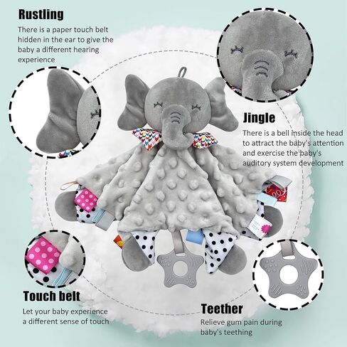 Baby Boy Gifts Set, Baby Gifts Includes Baby Comforter Blanket and Pacifier Clip Chain, Unique Present for Baby Shower & Newborn Lovey（Blue Clip Chain） in Kuwait