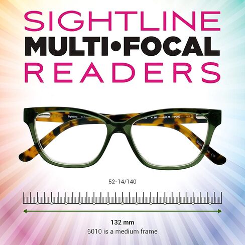 نظارات القراءة Sightline 6010 متعددة التركيز التقدمية ذات الجودة العالية بإطار من الأسيتات وعدسات مطلية بالواقع المعزز in Kuwait