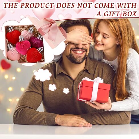 Gemscream 24 Pcs Valentine's Day Heart Ornaments for Tree Velvet Valentines Ornaments Hanging Heart Handmade Decor Romantic Heart Decors for Tree Wedding Anniversary Party Home(Multicolored) in Kuwait