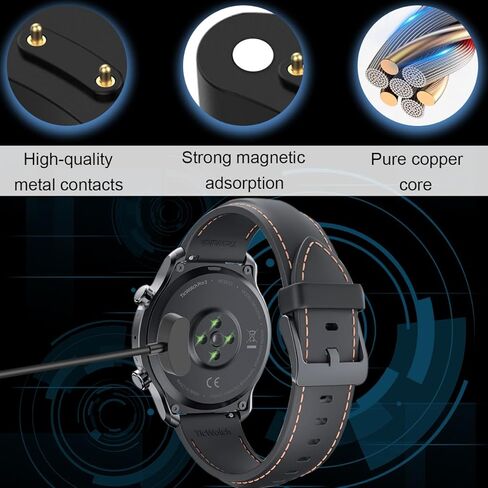 شاحن DKARDU للساعة الذكية TicWatch Pro 3 Ultra GPS/Pro 3/Pro 5/Pro 3 LTE/Pro X/E3، استبدال كابل شحن USB مغناطيسي، ملحقات الساعة، 1 متر/3.3 قدم، مع محول USB إلى USB C، قطعتان in Kuwait