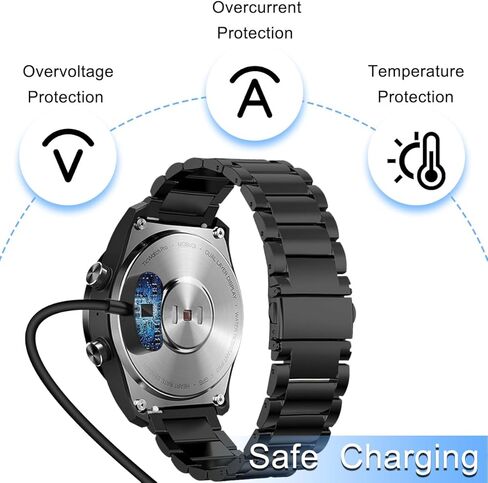 شاحن DKARDU للساعة الذكية TicWatch Pro 3 Ultra GPS/Pro 3/Pro 5/Pro 3 LTE/Pro X/E3، استبدال كابل شحن USB مغناطيسي، ملحقات الساعة، 1 متر/3.3 قدم، مع محول USB إلى USB C، قطعتان in Kuwait