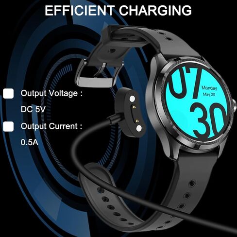 شاحن DKARDU للساعة الذكية TicWatch Pro 3 Ultra GPS/Pro 3/Pro 5/Pro 3 LTE/Pro X/E3، استبدال كابل شحن USB مغناطيسي، ملحقات الساعة، 1 متر/3.3 قدم، مع محول USB إلى USB C، قطعتان in Kuwait