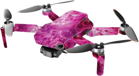 MightySkins Compatible with DJI Mini 2 Portable Drone - Pink Flames | Protective, Durable, and Unique Vinyl Decal wrap Cover | Easy to Apply, Remove, and Change Styles | Made in The USA in Saudi Arabia