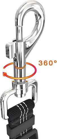 سرج حزام مقعد الكلب للسيارة - سلسلة 2 في 1 وتقييد تثبت على مسند الرأس. شريط مطاطي قابل للتعديل، قوي، متين، قابل للدوران 360 درجة لن يلتوي، عاكس، سهل الاستخدام (اسود، عبوة واحدة) in Kuwait