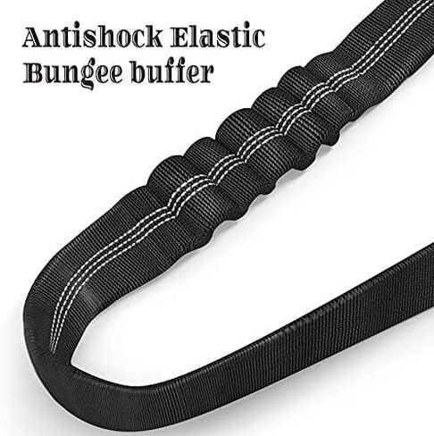 سرج حزام مقعد الكلب للسيارة - سلسلة 2 في 1 وتقييد تثبت على مسند الرأس. شريط مطاطي قابل للتعديل، قوي، متين، قابل للدوران 360 درجة لن يلتوي، عاكس، سهل الاستخدام (اسود، عبوة واحدة) in Kuwait