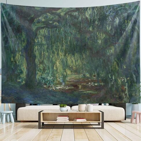 AHOMY Tapestry Wall Hanging, Claude Monet Weeping Willow Bedspread Picnic Bedsheet Blanket Wall Art Tapestry 60 X 40 inch in Saudi Arabia