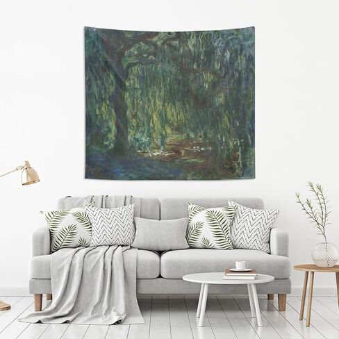 AHOMY Tapestry Wall Hanging, Claude Monet Weeping Willow Bedspread Picnic Bedsheet Blanket Wall Art Tapestry 60 X 40 inch in Saudi Arabia