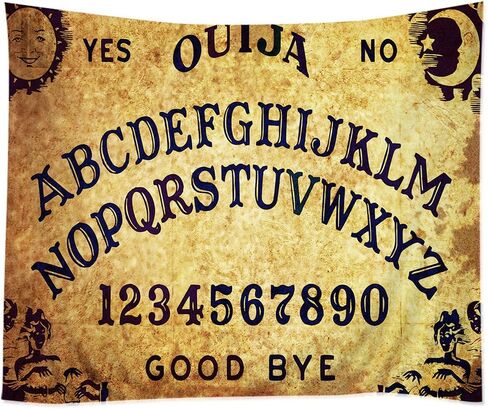 مفرش سرير بوهيمي من نسيج TSlook Hippie Tappassier حرف لوح Ouija رقمي مقاس 60 بوصة × 40 بوصة in Kuwait