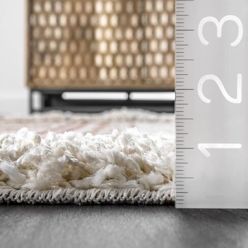 سجادة nuLOOM Zuri Shaggy Banded Tribal Runner، مقاس 2' 6'' x 8'، صدأ in Kuwait