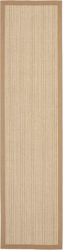 SAFAVIEH Natural Fiber Collection Runner Rug - 2'6" x 8', Green & Green, Border Stripe Sisal Design, Easy Care, Ideal for High Traffic Areas in Living Room, Bedroom (NF442A) in Saudi Arabia
