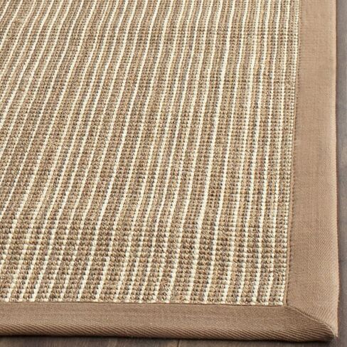 SAFAVIEH Natural Fiber Collection Runner Rug - 2'6" x 8', Green & Green, Border Stripe Sisal Design, Easy Care, Ideal for High Traffic Areas in Living Room, Bedroom (NF442A) in Saudi Arabia