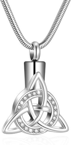 XIUDA قلادة جرة للرماد مجوهرات جنائزية للرماد البشري قلادة تذكارية تذكارية سلتيك الثالوث عقدة قلادة للرماد in Kuwait