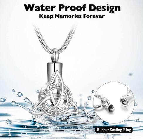 XIUDA قلادة جرة للرماد مجوهرات جنائزية للرماد البشري قلادة تذكارية تذكارية سلتيك الثالوث عقدة قلادة للرماد in Kuwait