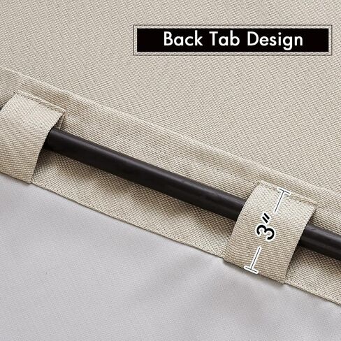 ستائر MIULEE من الكتان الملمس بطول 90 بوصة لوحات ستارة طويلة لغرفة النوم/غرفة المعيشة ستائر تعتيم ستائر قضيب عازلة للحرارة وجيب خلفي ولوحة خلفية 2 لوح - بيج in Kuwait