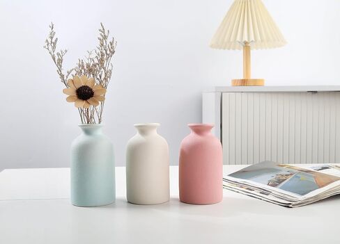 Beige Ceramic Vase, Dry Flower Vases Minimalism Style for Modern Table Shelf Home Decor, Fit for Fireplace Bedroom Kitchen Living Room Centerpieces Office Desk Gift(Beige) in Saudi Arabia