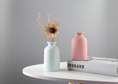 Beige Ceramic Vase, Dry Flower Vases Minimalism Style for Modern Table Shelf Home Decor, Fit for Fireplace Bedroom Kitchen Living Room Centerpieces Office Desk Gift(Beige) in Saudi Arabia