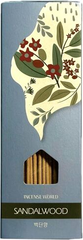 أعواد البخور Incense World، جودة ممتازة، عصا البخور الكورية، روائح طبيعية 100%، 120 عودًا (خشب الصندل) بني / أخضر in Kuwait