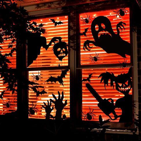 ملصقات نوافذ الهالوين كبيرة لملصقات نوافذ الهالوين ملصقات النوافذ العملاقة المخيفة ديكورات نوافذ زجاجية سوداء لحفلات الهالوين in Kuwait