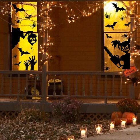 ملصقات نوافذ الهالوين كبيرة لملصقات نوافذ الهالوين ملصقات النوافذ العملاقة المخيفة ديكورات نوافذ زجاجية سوداء لحفلات الهالوين in Kuwait
