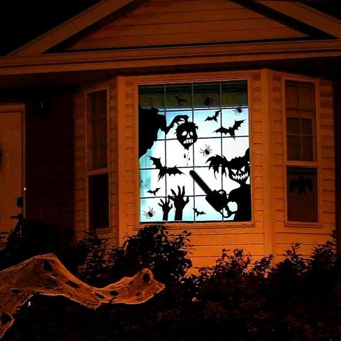 ملصقات نوافذ الهالوين كبيرة لملصقات نوافذ الهالوين ملصقات النوافذ العملاقة المخيفة ديكورات نوافذ زجاجية سوداء لحفلات الهالوين in Kuwait