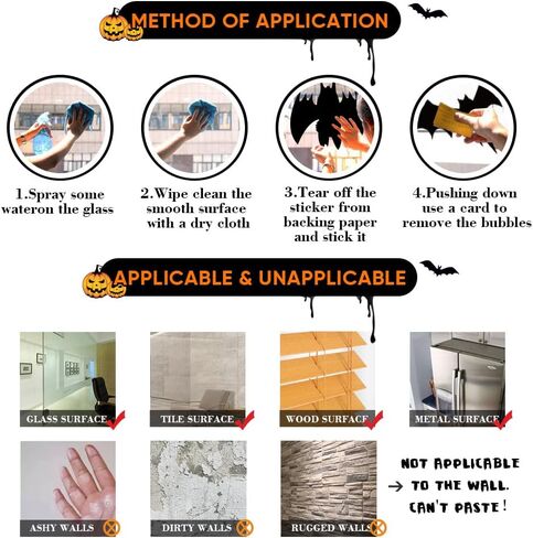 ملصقات نوافذ الهالوين كبيرة لملصقات نوافذ الهالوين ملصقات النوافذ العملاقة المخيفة ديكورات نوافذ زجاجية سوداء لحفلات الهالوين in Kuwait