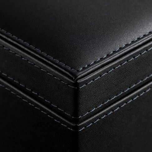 منظم صندوق المجوهرات الأسود من Oyydecor بطبقتين، مرآة كبيرة من جلد البولي يوريثان، درج تخزين المجوهرات مع صينية عرض قابلة للإزالة للقلادة والأقراط والخواتم والأساور in Kuwait