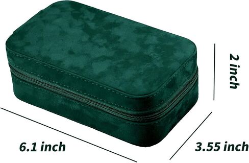 SANQIANWAN Luxury Jewelry Box for Women，Portable Travel Case Organizer for Rings Earrings Necklace Gift for Wedding Bridesmaids Women Wife Daughter (Dark Green) in Saudi Arabia