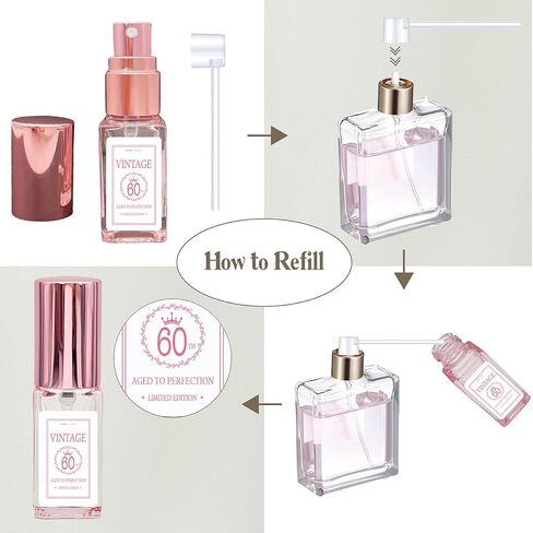 هدية ZomefinKiu لامرأة تبلغ من العمر 60 عامًا، صندوق تخزين مجوهرات عيد الميلاد الستين مع زجاجة عطر قابلة لإعادة الملء، هدية عيد ميلاد 60 لها، 60 ورائعة، عيد ميلاد المرأة الستين، هدية عيد ميلاد 60 in Kuwait