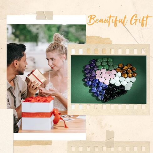 ZHIYUXI 1 بوصة حجر السج شفاء بلورات القلب الحب الحجارة مجموعات الكريستال الطبيعي المصقول جيب النخيل الإبهام الأحجار الكريمة توازن الطاقة التأمل العلاج الهدايا 5 قطع in Kuwait