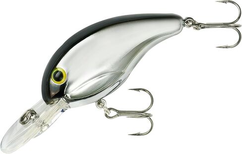 BANDIT LURES Series 200 Crankbait Bass Fishing Lures, Fishing Accessories, Dives to 8-feet Deep, 2", 1/4 oz, Chrome Black Back in Saudi Arabia